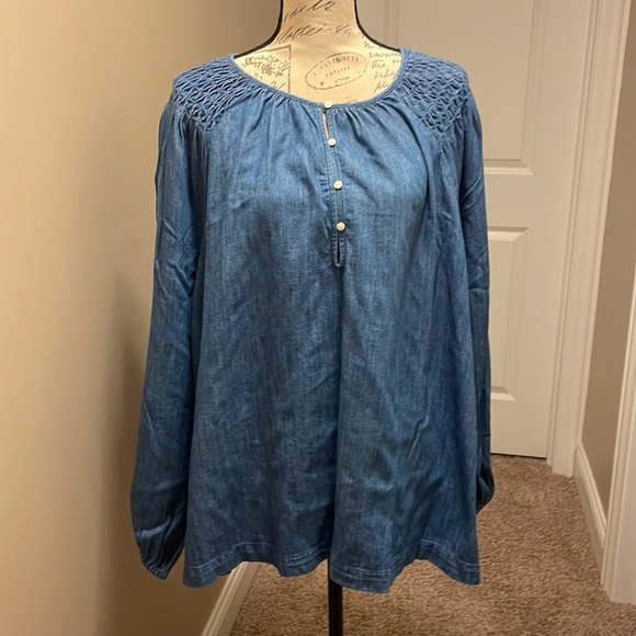 NWT XXL Old Navy denim cotton blouse​ - Picture 1 of 8